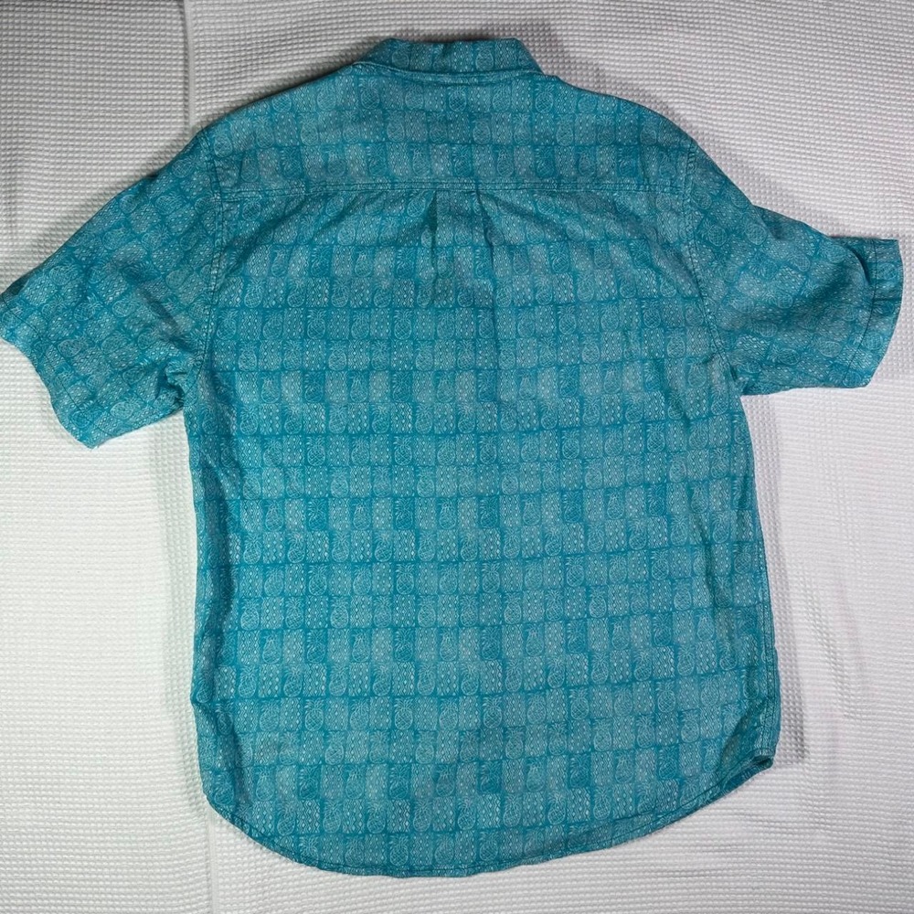 Tommy Bahama blue & white checkered short sleeve button up shirt in Medium. - Picture 3 of 3